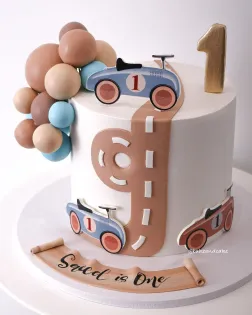 Vintage Car Baby Boy Cake 10