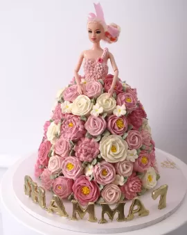 Pink Barbie Doll Cake