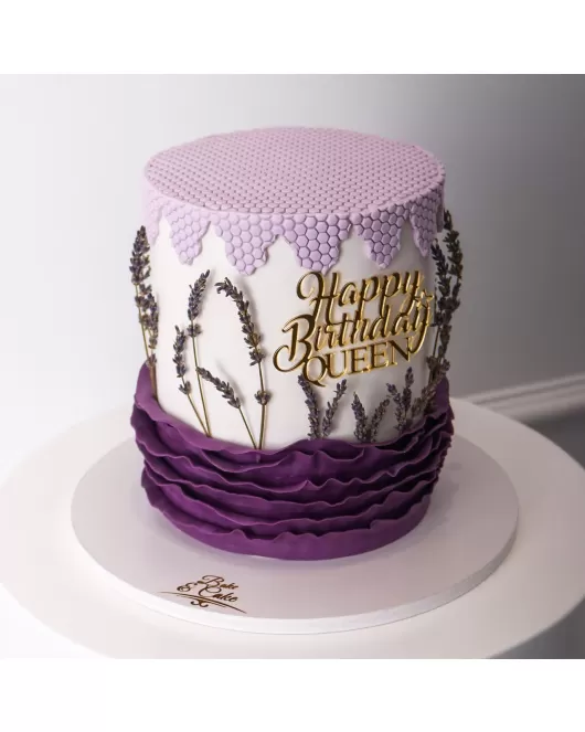 Purple cake with lavender Roses