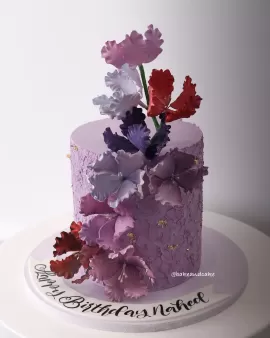 Purple Cake With flower 08
