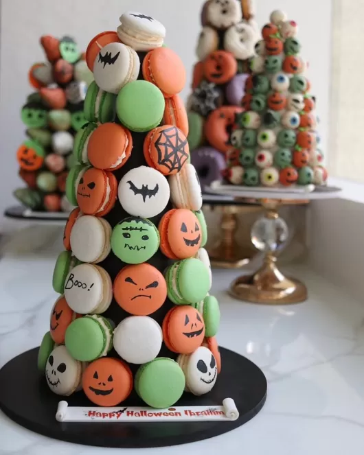 Halloween Macaron Tower