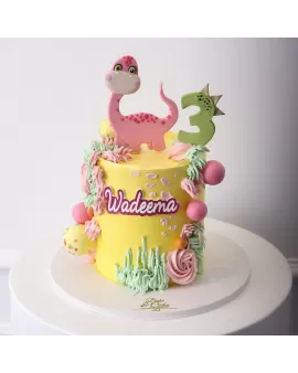 Pink Dinosaur kids cake