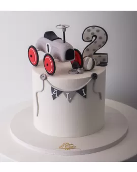 Racing Vintage car kids cake