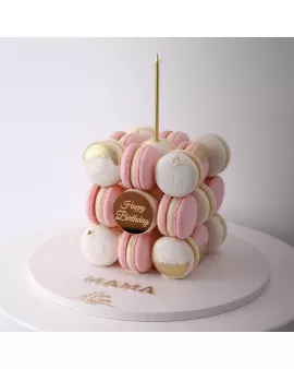 Pink with white Macarons 